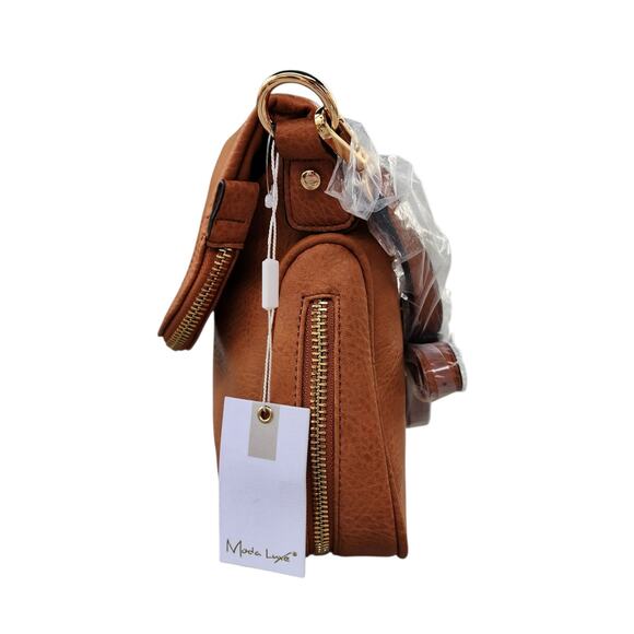 Moda Luxe Dandelion Vegan Leather Large Crossbody Messenger Bag - Picture 11 of 12